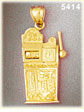 14K Yellow Gold Large 25 Cent Slot Machine Gambling Charm