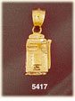 14K Yellow Gold Winning Slot Machine Gambling Charm 3D