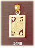 14K Yellow Gold Card King Of Hearts Gambling Charm