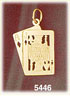 14K Yellow Gold Ace Jack Blackjack Cards Gambling Charm