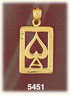 14K Yellow Gold Ace of Spade Gambling Charm