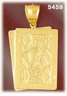 14K Yellow Gold Ace King Of Diamonds Card Charm Pendant
