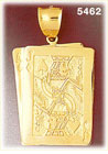 14K Yellow Gold Ace Jack Of Spade Card Charm Pendant