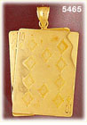 14K Yellow Gold Ace Ten of Diamonds Playing Cards Gambling Charm