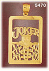 14K Yellow Gold Cutout Joker Playing Card Gambling Charm
