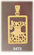 14K Yellow Gold Joker Playing Card Gambling Charm