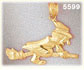 14K Yellow Gold Wicked Witch Flying On Broomstick Charm Pendant