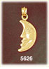 14K Yellow Gold Crescent Face Of The Moon Celestial Charm
