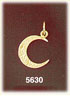 14K Yellow Gold Crescent Moon Celestial Charm
