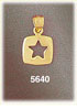 14K Yellow Gold Star Cutout Of Square Celestial Charm