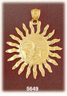 14Kt Yellow Gold Smiling Sun Charm