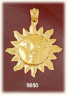 14K Yellow Gold Brilliant Golden Sun Charm
