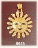14K Yellow Gold Shiny Smile Sun Charm