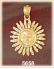 14K Yellow Gold Rays of Sunshine Sun Charm