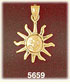 14K Yellow Gold Smiling Sun Sunshine Charm