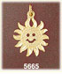 14K Yellow Gold Sun w/Smiley Face Charm