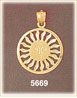 14K Yellow Gold Encircled Sun w/Face Charm