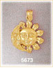 14K Yellow Gold Moon & Sun Charm