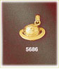 14K Yellow Gold Planet Saturn Celestial Charm