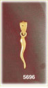 14K Yellow Gold Italian Horn Cornicello Charm 3D