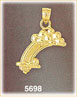 14K Yellow Gold Rainbow w/Cloud Celestial Charm