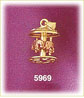 14Kt Two Tone Gold 3D Carousel With Horses Charm