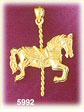 14K Gold Carousel Horse 3D Charm