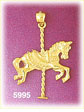 14K Gold Galloping Carousel Horse Charm