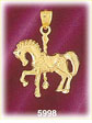 14K Gold Prancing Carousel Horse Charm