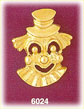 14K Gold Clown W/Top Hat Charm