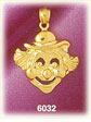 14K Gold Clown Face Smiling Charm