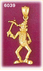 14K Gold Clown Holding Umbrella Charm
