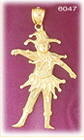 14K Gold Entertaining Clown Charm