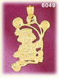 14K Gold Hobo Clown W/Balloons Charm