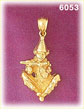 14K Gold Clown W/Flute Charm