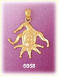 14k gold auguste clown face charm