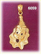 14K Gold Surprised Clown Face Charm