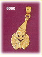 14K Gold Clown Wearing Bow Tie Charm