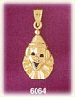 14k gold amusing clown face charm