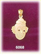 14k gold clown smiling face charm