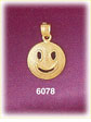14k gold small happy face charm