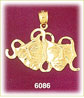 14K Gold Drama Masks Charm