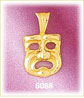 14K Gold Drama Mask Tragedy Charm