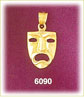 14k gold tragedy drama mask charm