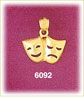 14k gold tragedy comedy drama masks charm