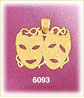 14K Gold Comedy Tragedy Drama Masks Charm