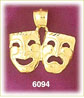 14K Gold Tragedy Comedy Drama Mask Charm