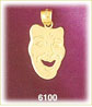 14k gold drama mask comedy mask charm