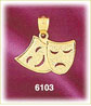 14k gold drama masks tragedy comedy charm
