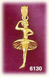 14K Gold 3D Ballet Dancer Charm